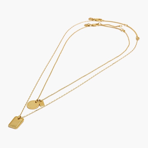 New MADEWELL Etched Coin Necklace Set in Vintage Gold - Picture 2 of 4
